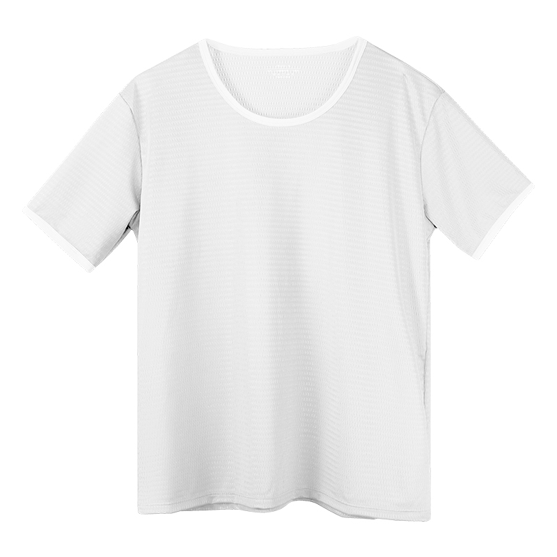 Undershirt Crew Neck - 남성용 아이스 실크 소재의 심리스 티셔츠,