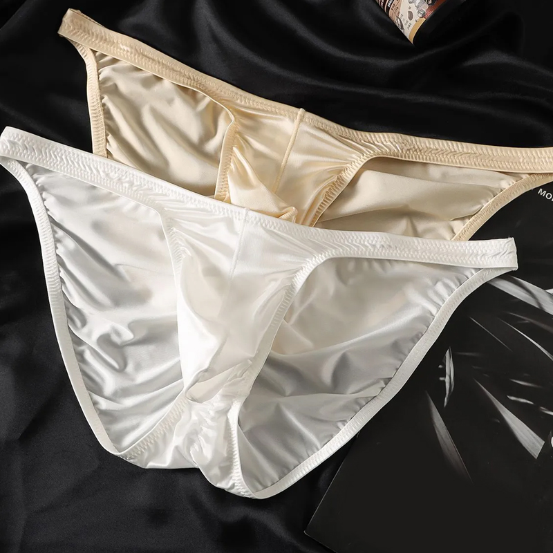 섹시한 남성용 팬티, 광택 있는 새틴 소재, 로우라이즈 - Pouch Boxer Pouch 리뷰 및 가격