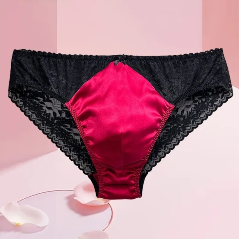 섹시한 남성용 실크 레이스 시스루 속옷, 크로스 드레싱 - Pouch Boxer Pouch 리뷰 및 가격